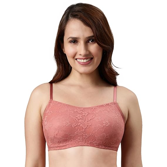 Enamor Cami X-Back Women's Bralette – All-Day Comfort, Fully Lined Lace, Non-Padded, Wirefree, Full Coverage F109